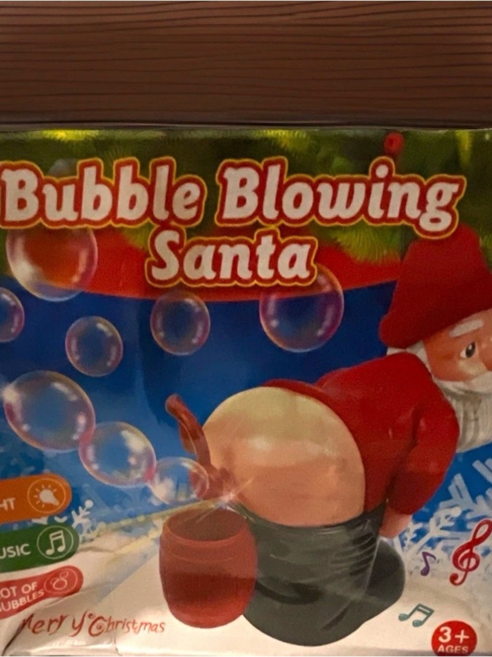 Funny Santa Claus Farting Bubble Machine Toy – Lights, Music & Gas Power!
